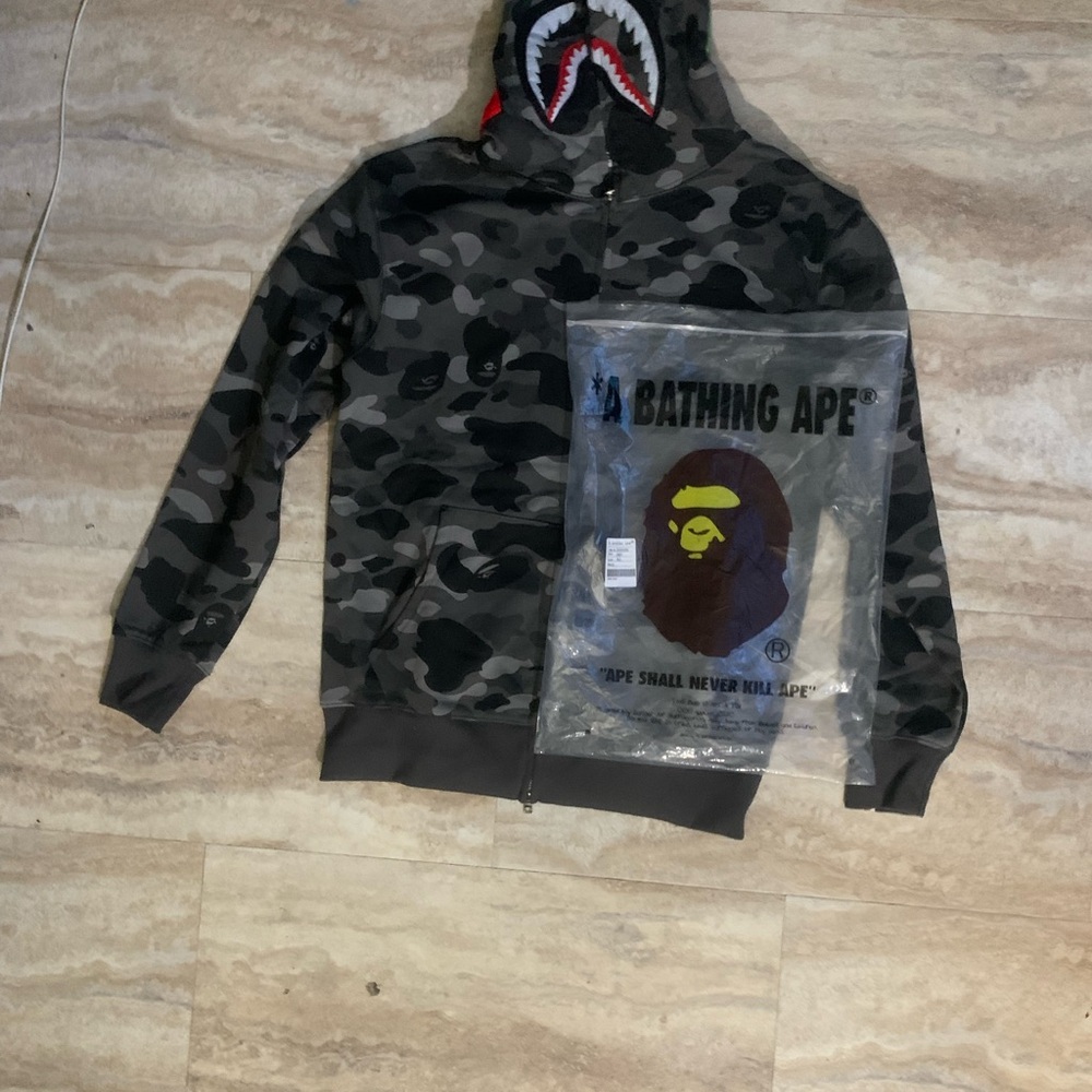 A Bathing Ape Camo Shark Hoodie